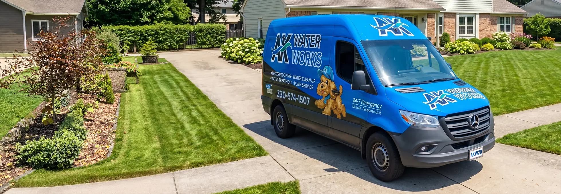 AK Water Works plumbing, HVAC, and waterproofing team serving Northeast Ohio